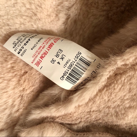 River Island Shearling Faux Suede Biker Jacket 0P - Picture 8 of 10